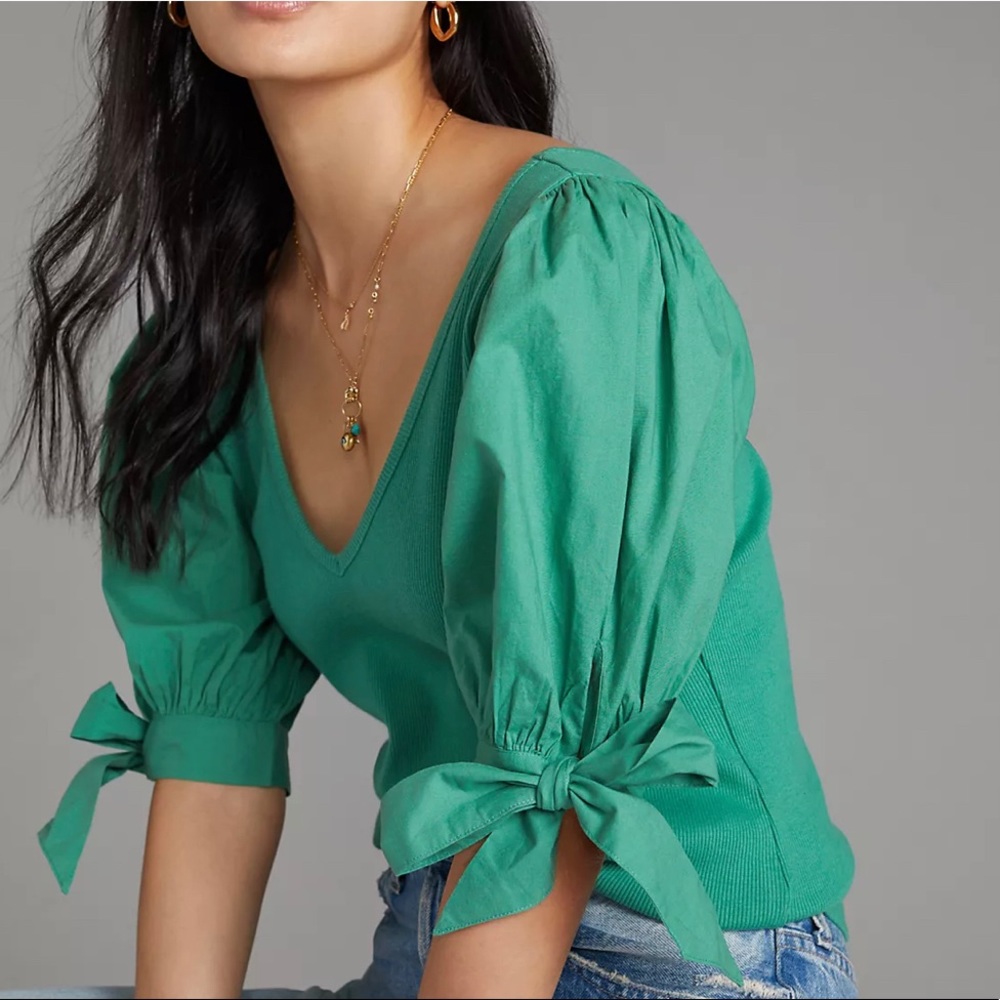 Anthropologie Maeve Puff Sleeve Top